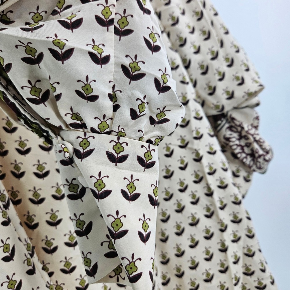 Vintage Veronica Beard Silk Mini Dress Cream Floral Block Print Quiet Luxury 1 - Picture 12 of 14